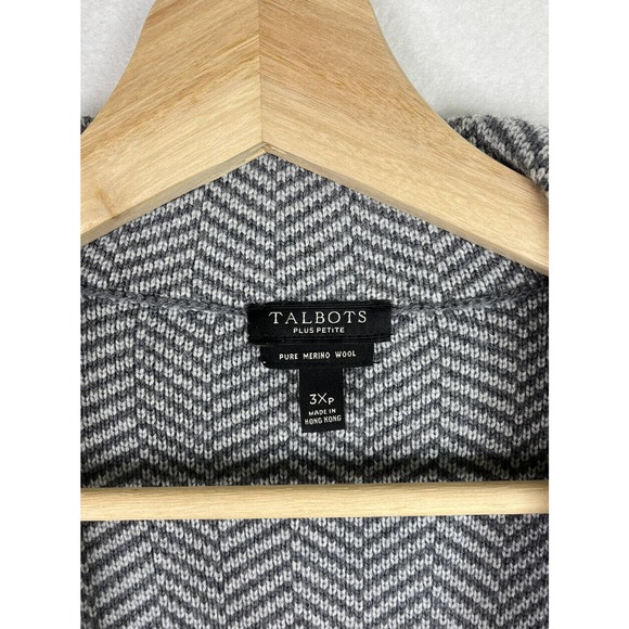 Talbots Plus Petite 3X Pure 100% Merino Wool Sweater Blazer Jacket - Picture 5 of 6